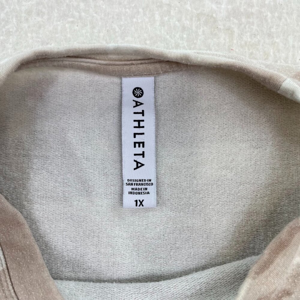 Athleta Balance Pullover Sweatshirt Ultra Soft Camo Oatmeal Heather Size 1X - Picture 4 of 7